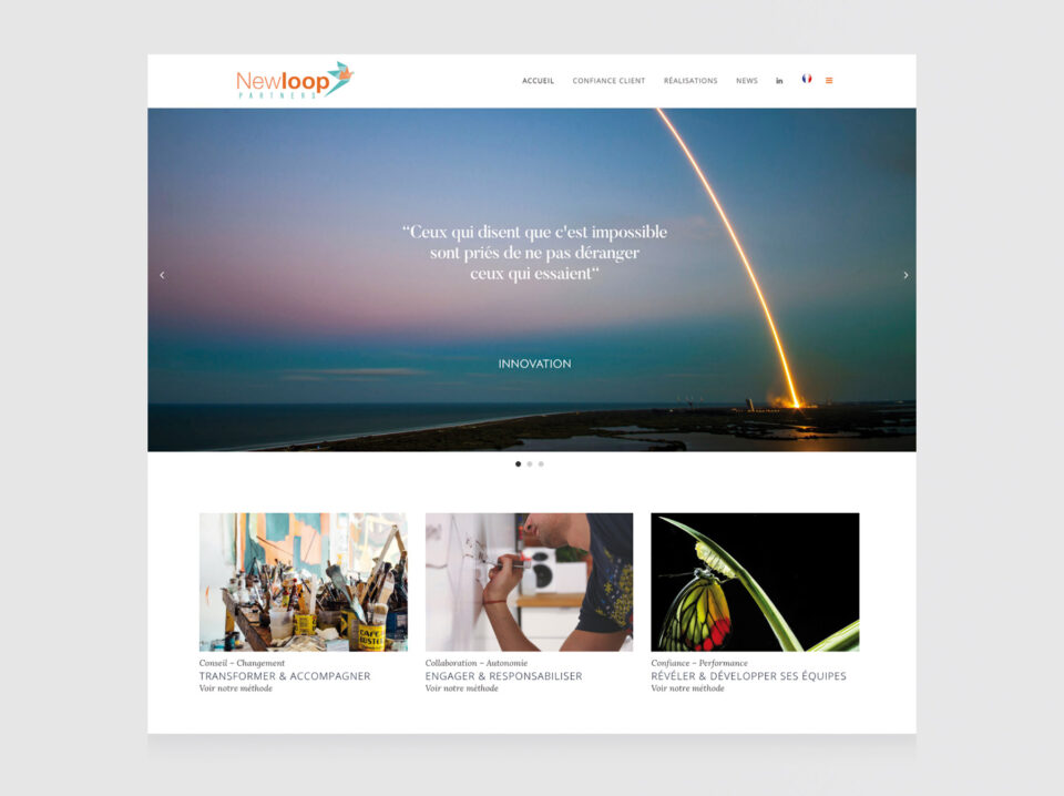 Aperçu du site web Newloop Partners, créé par Bureau W